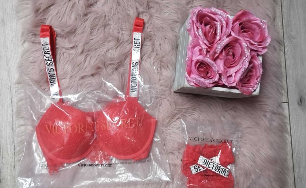 sexi komplet bielizny victoria secret prezent dla kobiet korobka błysk