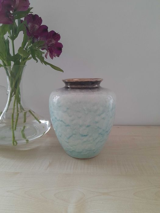 Wazon turkusowy- ceramika glazurowana