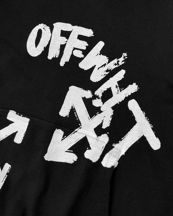 Худі OFF-WHITE Logo-print Drawstring Hoodie Black