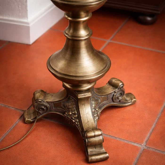 Antigo candeeiro de pé / chão em bronze cinzelado - Anos 30