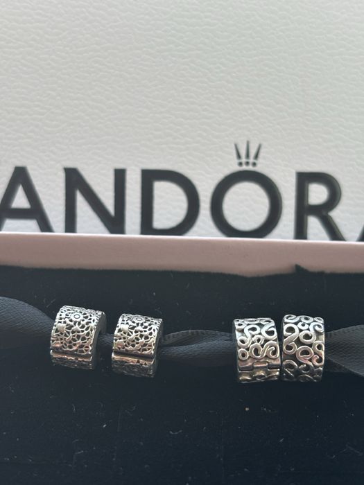 Srebrne stoppery Pandora 2 pary (4 sztuki) okazja