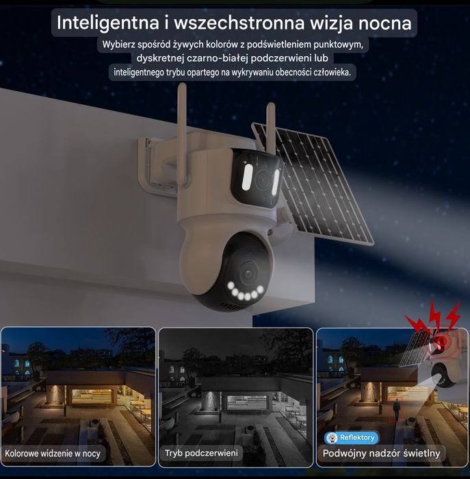 Kamera Solarna na Kartę SIM 4G iCSee Obrotowa IP66 8MP