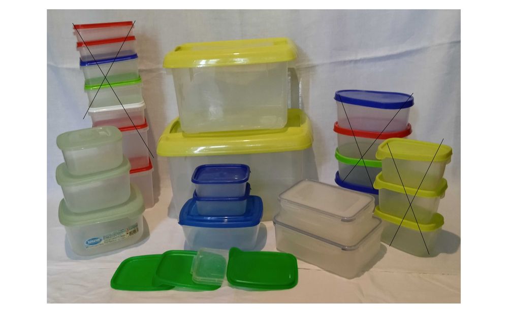 Судочки, контейнеры, крышки. Пищевые и непищевые. Пластик. Б/У