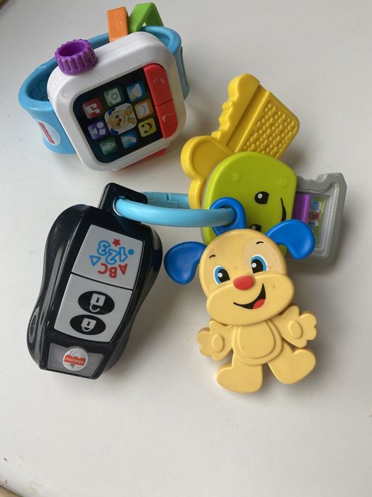 Fisher price zestaw grające kluczyki + grający zegarek