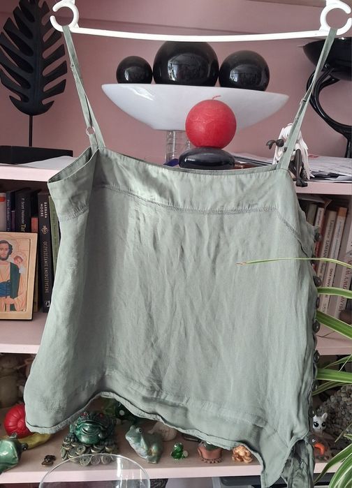 Bluzka dwie warstwy na ramiaczkach 100%jedwab