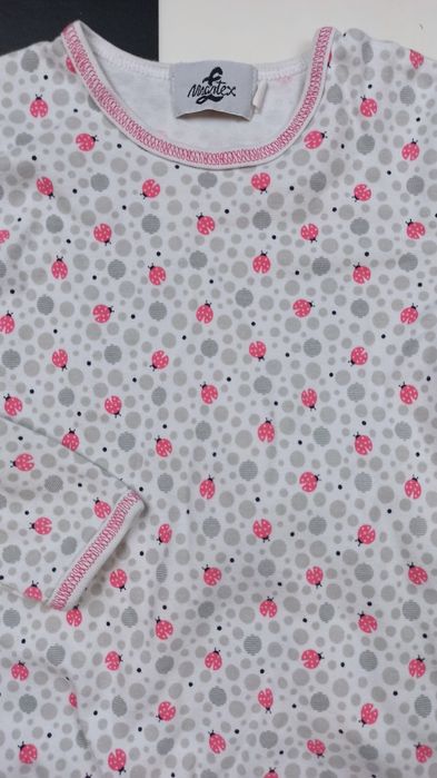 Bawełniana piżama Polska produkcja biedronki i kropeczki 116 cm