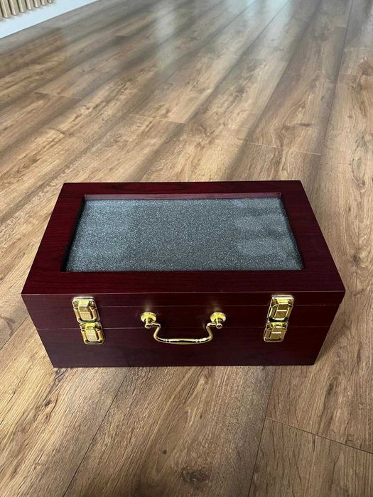 Zestaw do pokera, drewniana walizka, prezent, gry towarzyskie, nowe