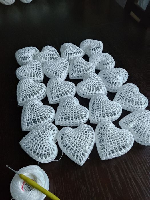 Serca szydelkowe zawieszki