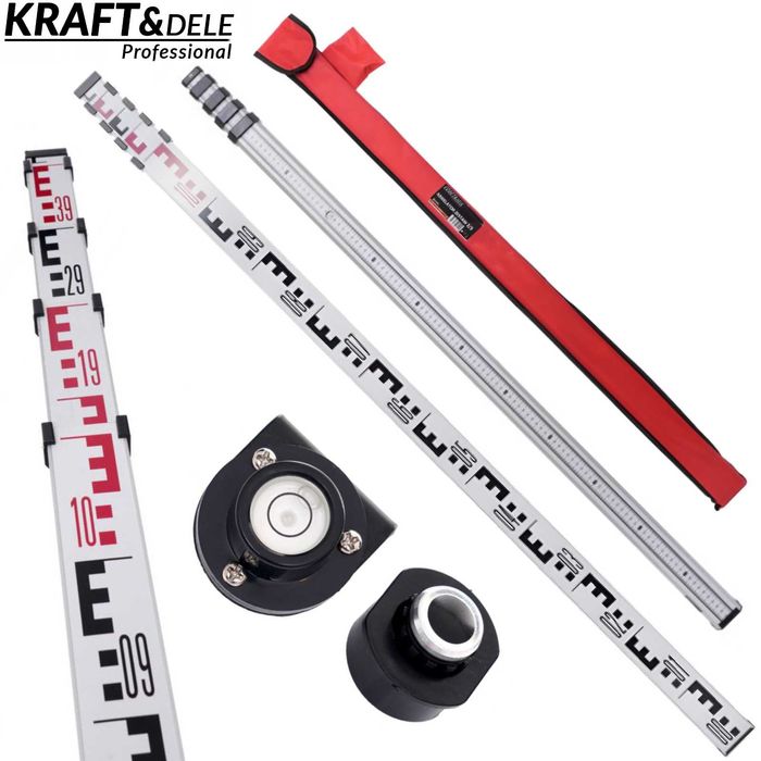 KRAFT&DELE Teleskopowa Niwelacyjna 5m + Pokrowiec Libella 5 El KD1097