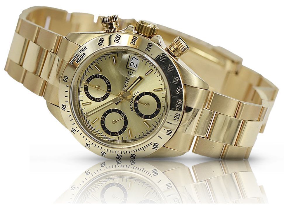 Złoty zegarek z bransoletą męski 14k Geneve mw041y&mbw017y Gdańsk