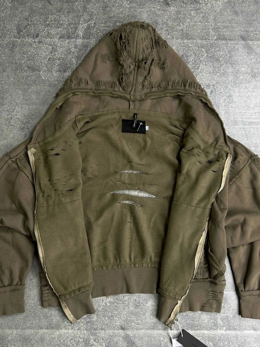 Худі zip худи зіпка коричнева зипка кофта distressed archive y2k