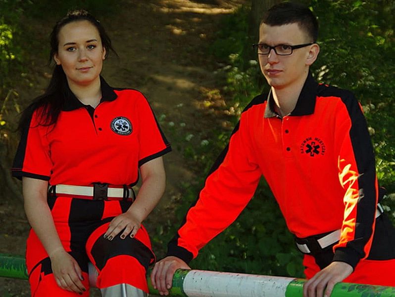 Koszulka Polo Fluo Męska Prm Państwowe Ratownictwo Medyczne - Niebiesk