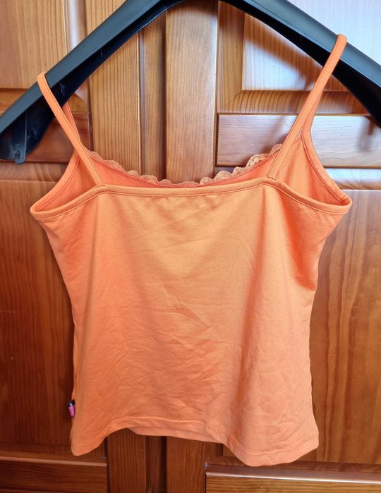 Top laranja com renda Obsession, tamanho XS