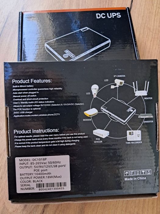 DC UPS ИБП для роутера 10400 mAh / Повербанк для интернета (Новый)