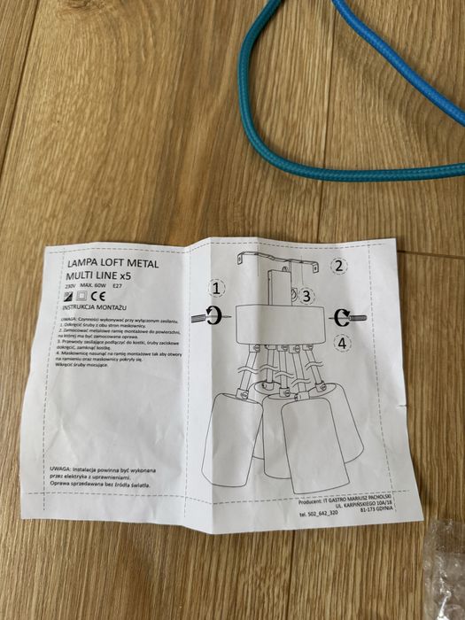 Lampa wisząca pająk
