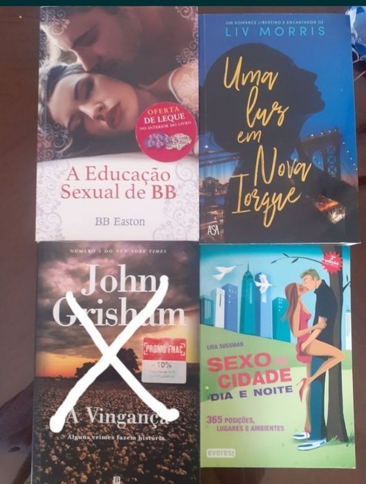 Livros A vingança, A educ sexual de BB, O traidor, etc