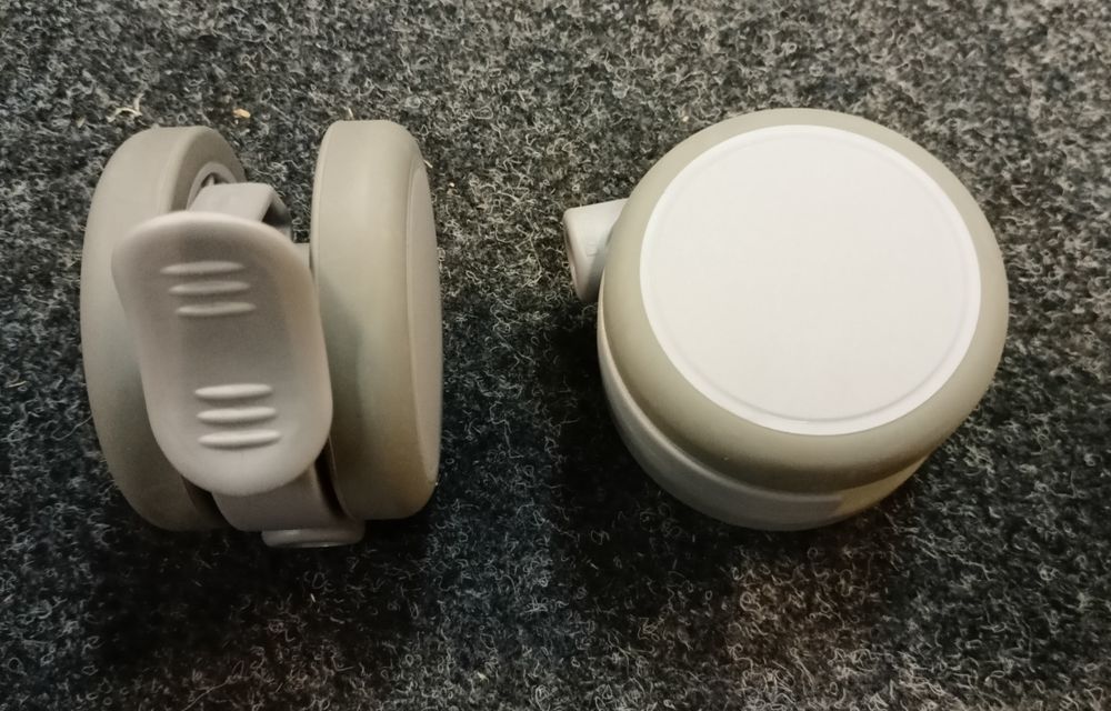 Zestaw skrętny Tante kółka koła miękkie szare 75mm trzpień 10mm