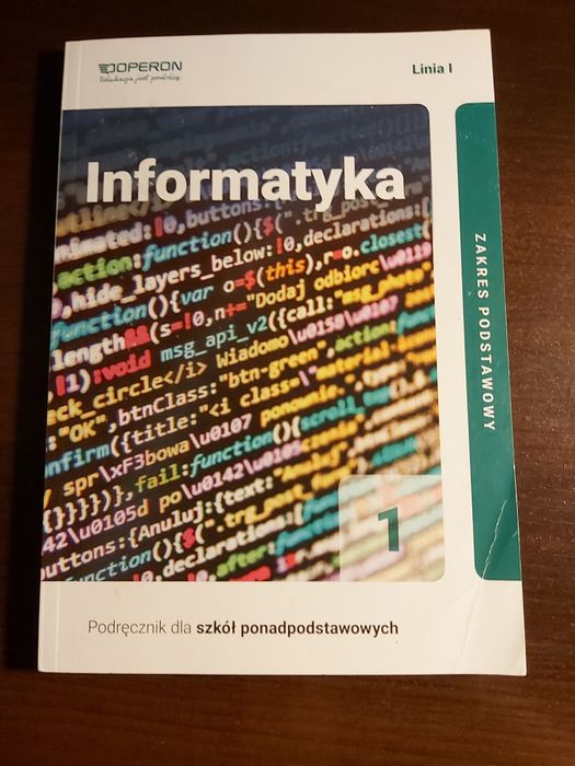 Podręcznik Informatyka 1 wyd. Operon  Zakres podstawowy Reforma 2019