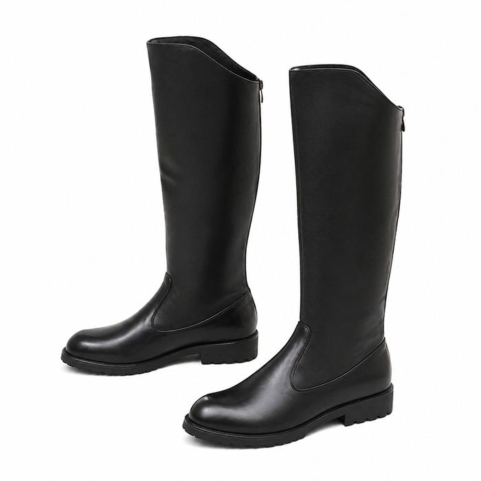 Męskie oficerki jeździeckie czarne kozaki ocieplane 42