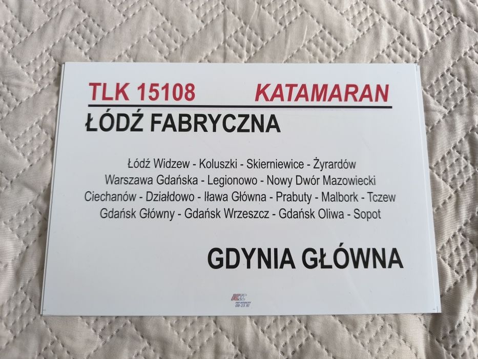 Tablica relacyjna TLK Katamaran 8-15 XI