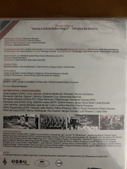 DVD Sporting Clube Olhanense - Honra e Gloria Rubro Negra - Novo