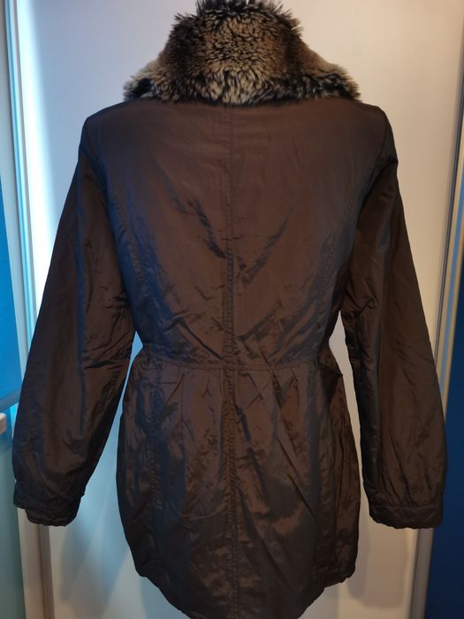 Marks&Spencer kurtka damska rozmiar 40, brąz, odpinane futerko, wiosna