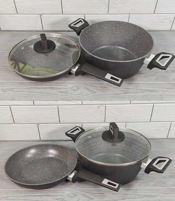Набір кастрюль зі сковорідкою