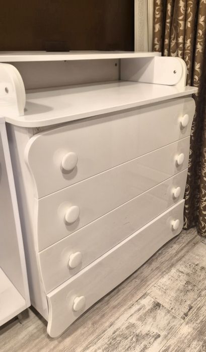 Дитяче ліжко Монако ТМ ВЕРЕС, маятник, матрас, комод з пеленатором