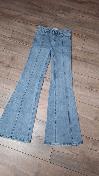 Jeansy flare dzwony 36