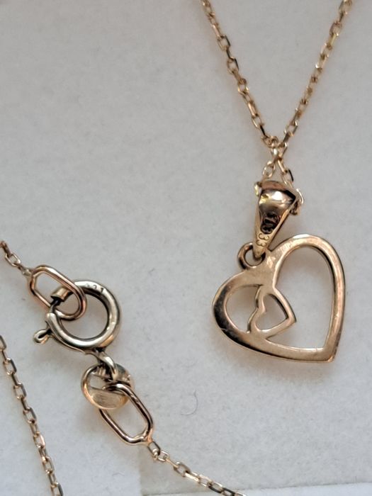 Złoty łańcuszek W.Kruk z zawieszka serce 333