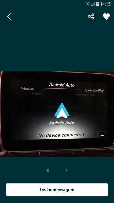 Activação de Android Auto e Apple CarPlay  só para Mercedes.