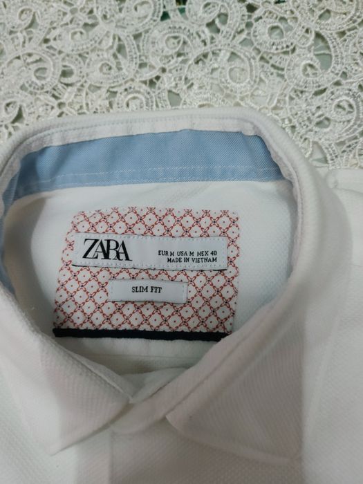 Biała koszula z grubszego materiału Zara M