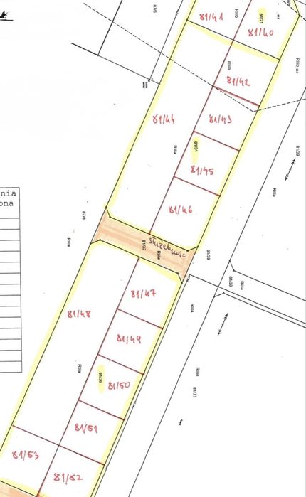 Działki bidowlane od 400m2 Strzałkowo ul. Rubinowa