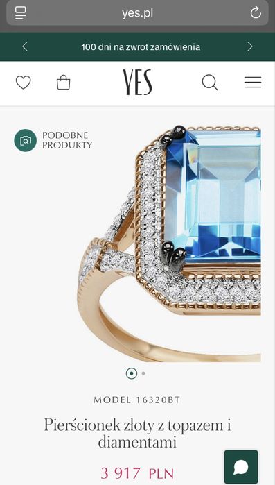 Каблучка 585 з природнім топазом і діамантами