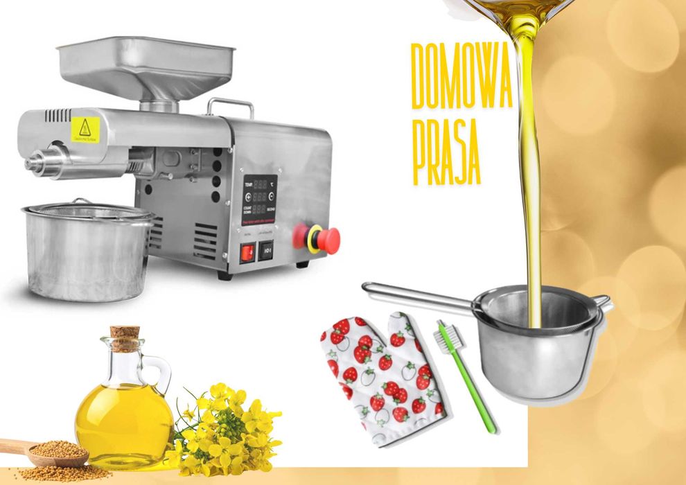 Mini Tłocznia do oleju PRASA tłoczenie ciepło-zimno 5 - 7,5 kg/h