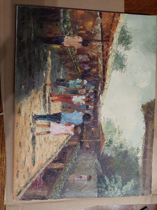 Quadro a óleo sobre tela muito bonito alonso