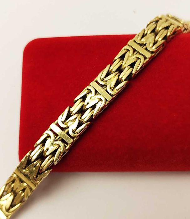 Okazała Męska Złota Bransoletka pr.585 51,70g SPLOT KRÓLEWSKI