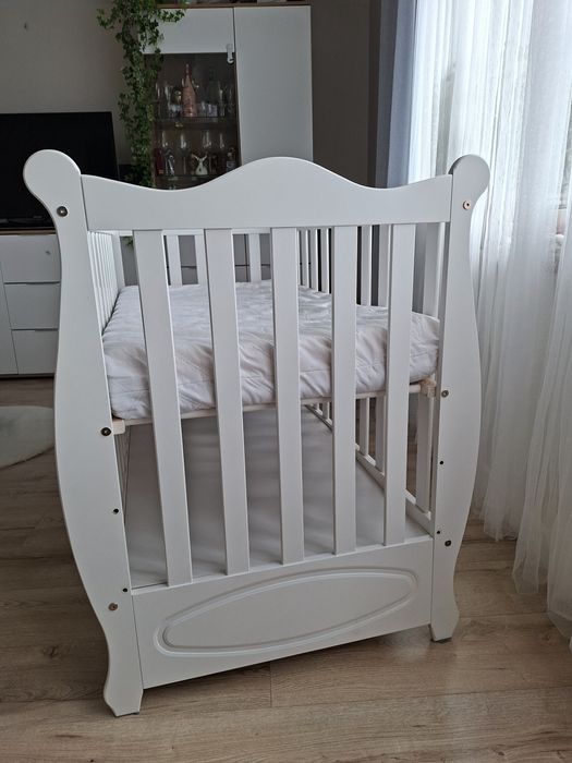 Łóżko, łóżeczko Hania 120x60 białe z szufladą materac