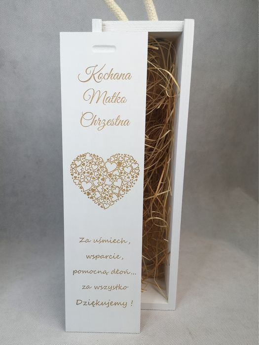 Skrzyneczka na alkohol, podziękowanie dla Matki Chrzestnej