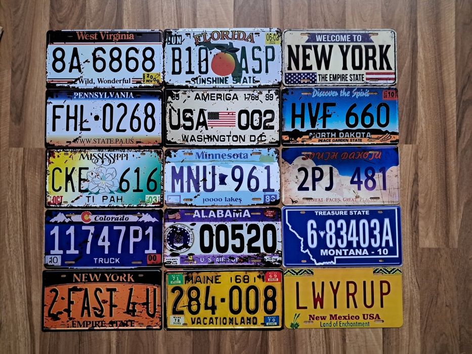 Route 66_Zestaw 30 szt - Nowe dekoracyjne tablice rejestracyjne