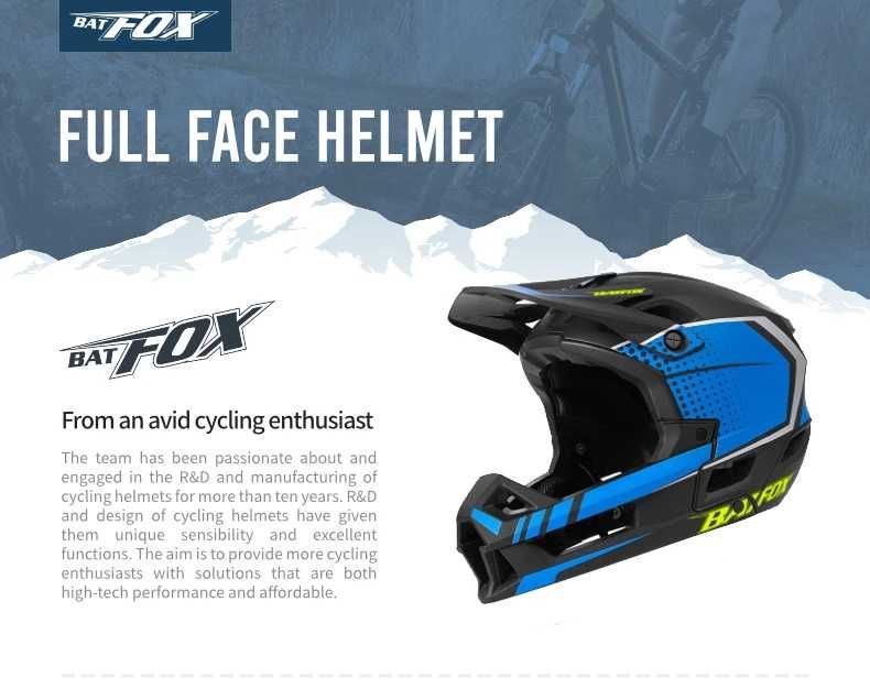 Шлем фулфейс вентилируемый для фрирайда и даунхила "Bat Fox "