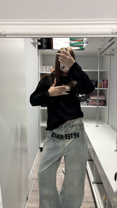 В НАЯВНОСТІ! Живі фото Джинси Vetements Ветмо з надписом