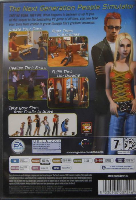 Jogo PC/CD-ROM "Os Sims 2" ORIGINAL COMPLETO - 4 CD - Em Inglês