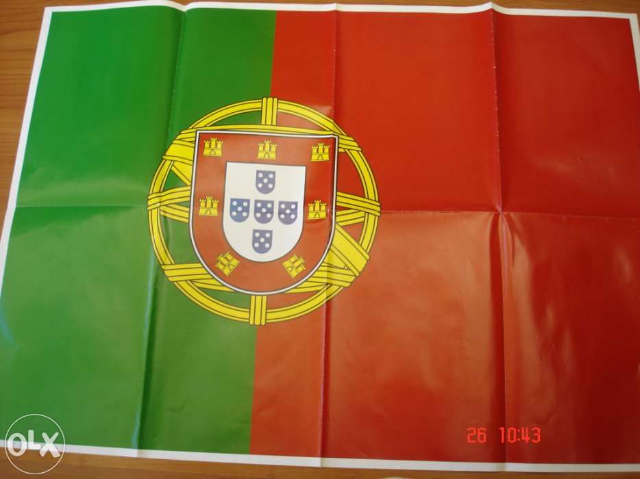 Poster da nossa grande seleção Portuguesa e bandeira nacional anos 90