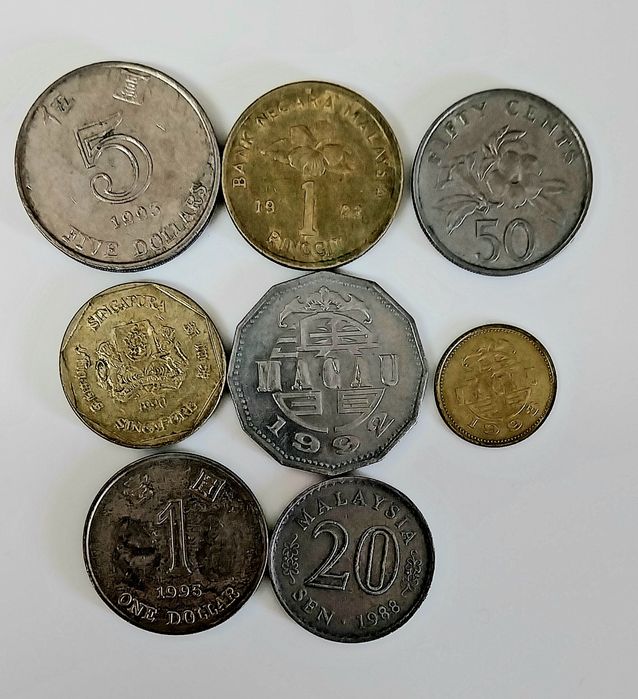Lote de 8 moedas antigas vários países