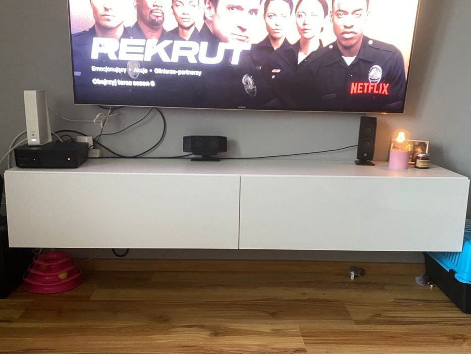 Szafka rtv biała front połysk