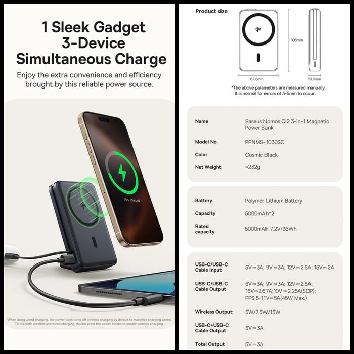 Павербанк  Baseus  20 000mAch