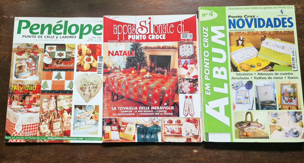 3 Revistas Ponto de Cruz