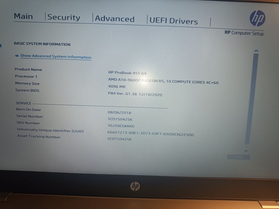 HP probook 455 g4