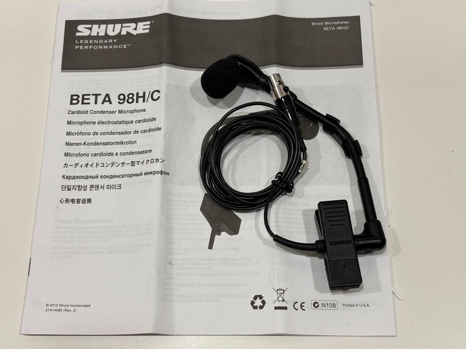 Shure BETA 98H/C Condenser Instrument Microphone - RESERVADO